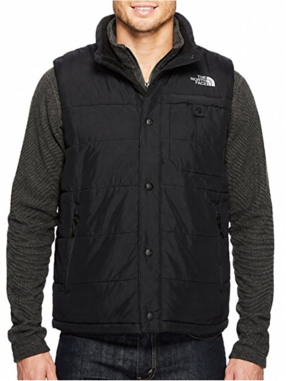 THE NORTH FACE Harway Puffer Vest Black Large Button Closure Gorpcore Outdoor